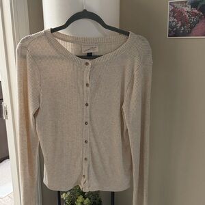 Universal Thread Cream Ribbed Cardigan